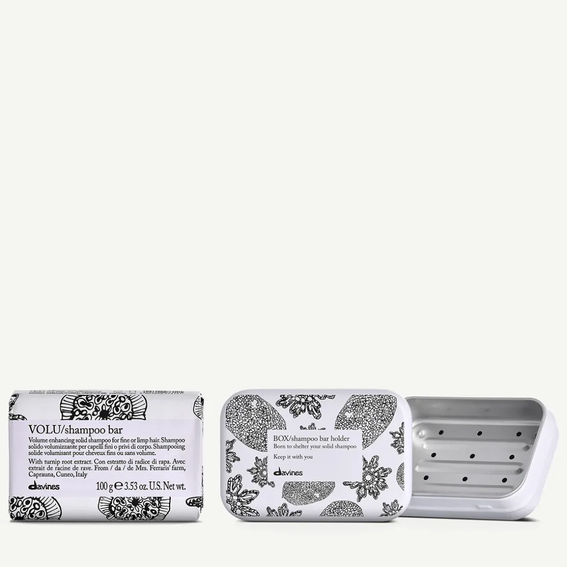Davines Travel Sizes>VOLU Shampoo Bar and Case